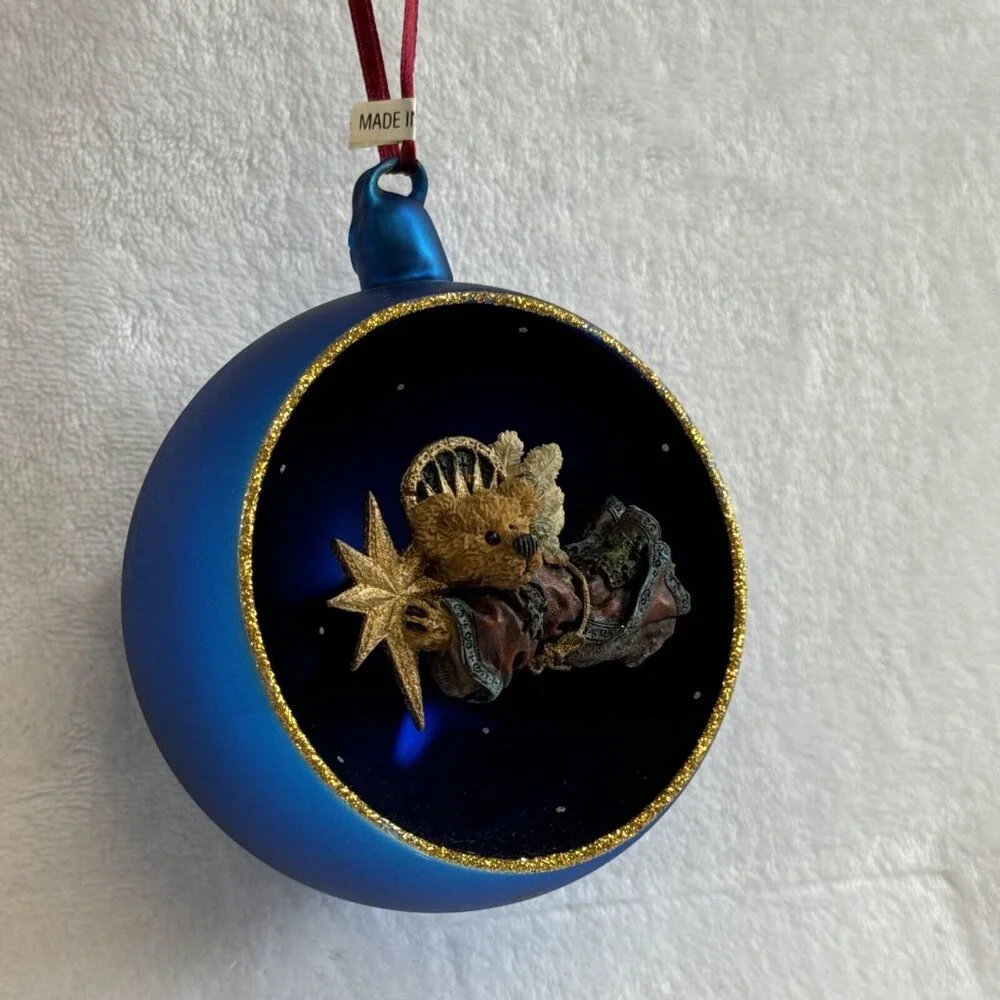 Limited Edition BOYDS BEAR 3D Glass Christmas Tree Hanging‎ Ornament